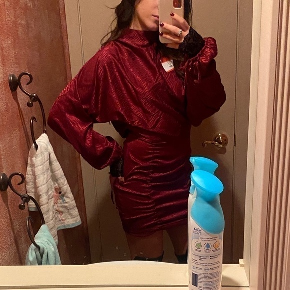 4Sienna Revolve Mini Dress size M open back, balloon sleeve - Picture 5 of 5